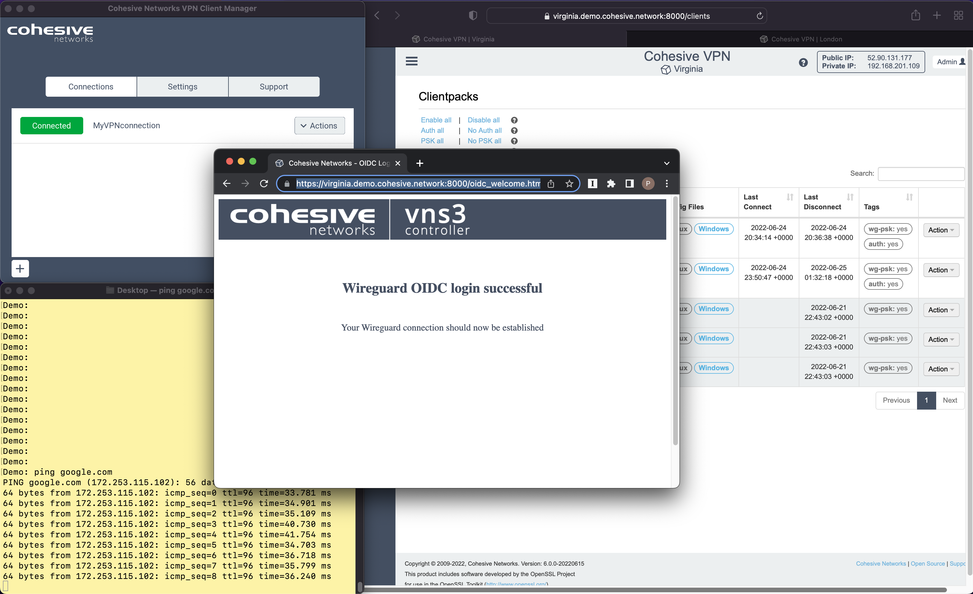 Cohesive Networks VNS3 6.0 - VPN Users OIDC Success